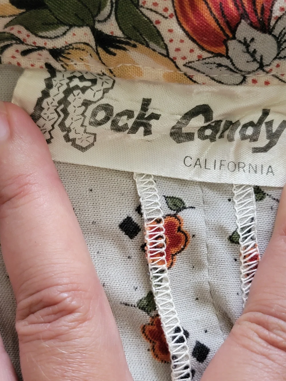 Vintage Cream Floral Tie-Waist Boho Peasant Blouse Kimono Medium Cottagecore